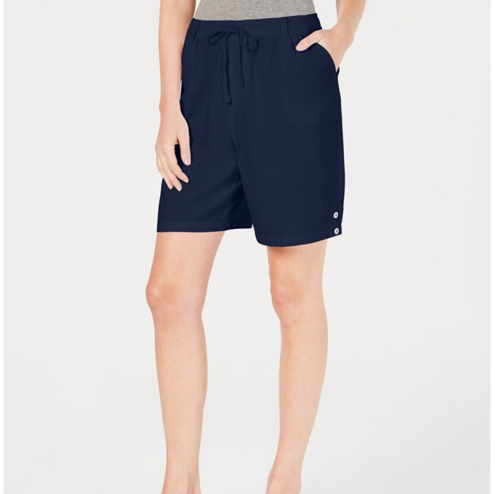 New Karen Scott Cotton Drawstring Waist Shorts